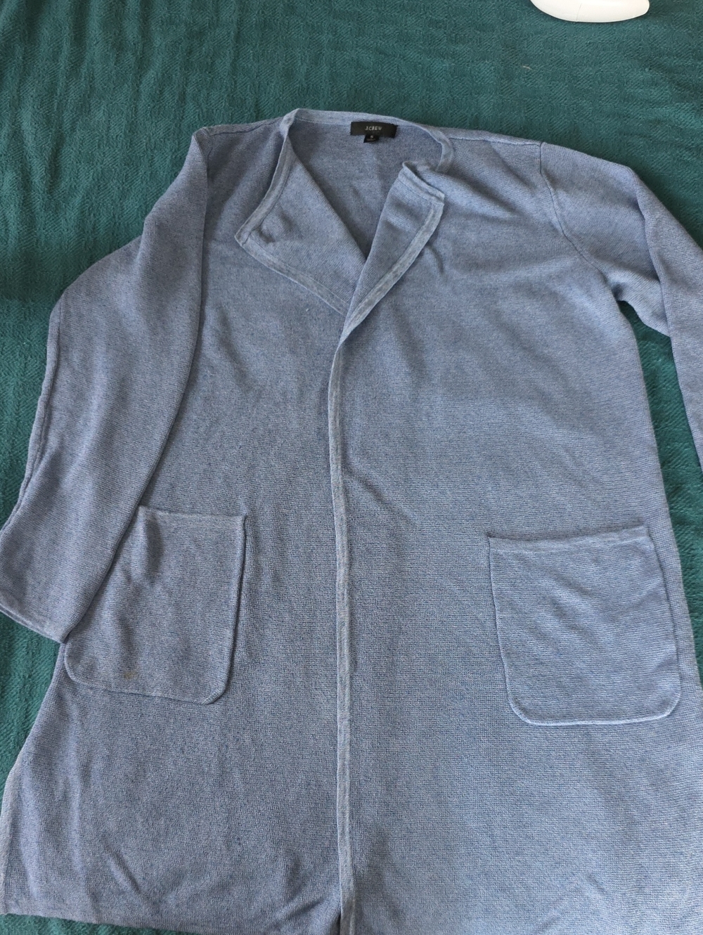 J. Crew Light Blue Open-Front Long Cardigan